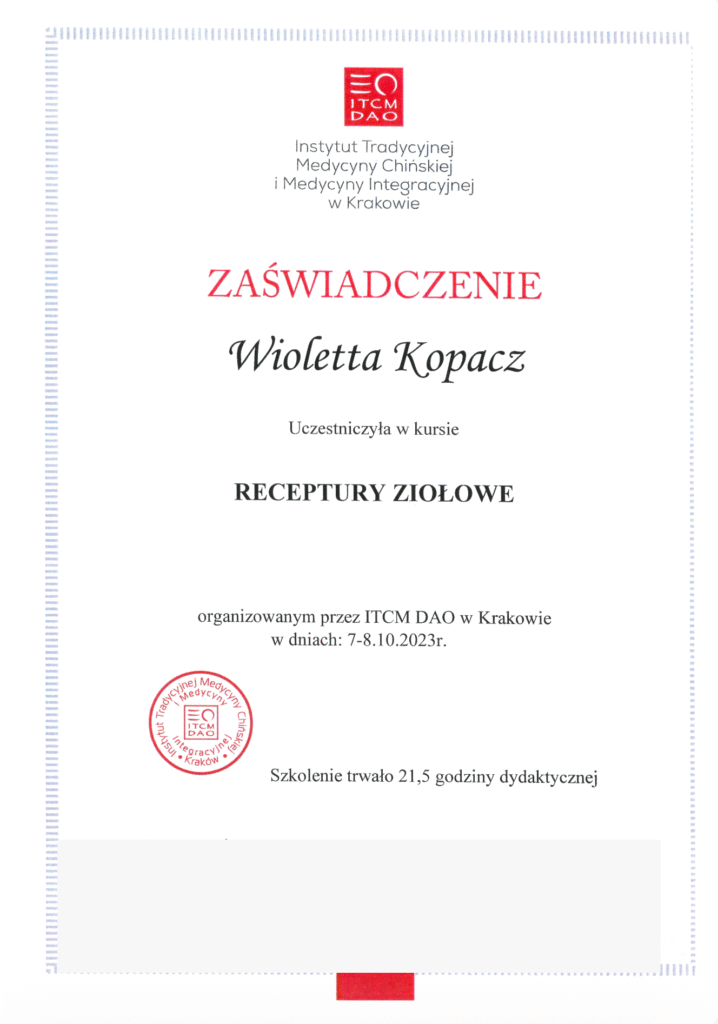 Zanonimizowany dokument: Receptury ziołowe